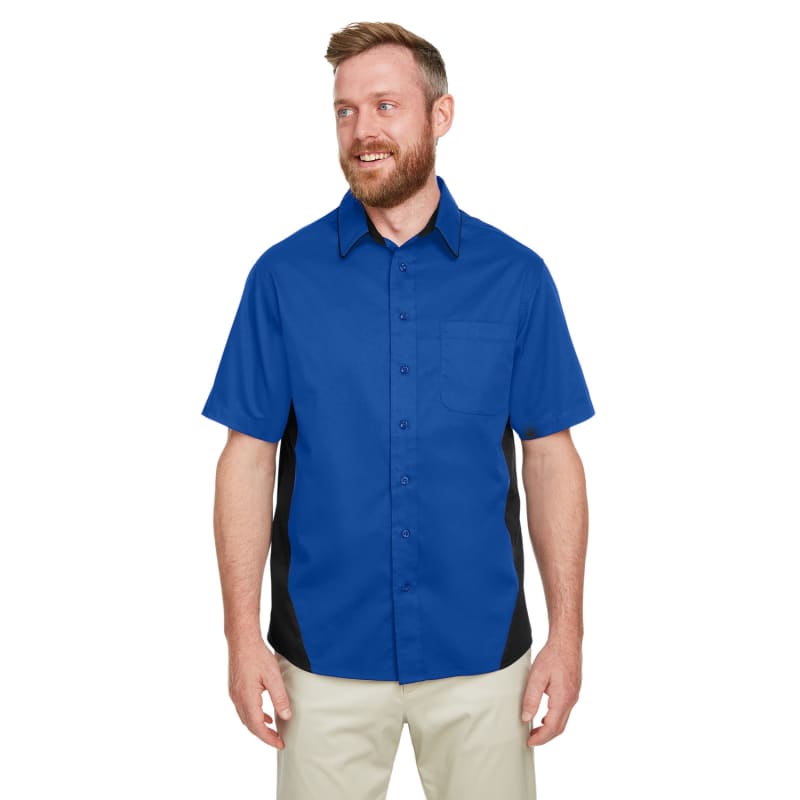 Harriton Men's Tall Flash IL Colorblock Short Sleeve Shirt 17