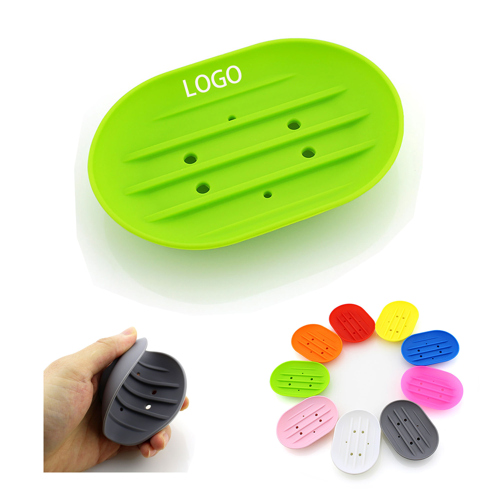 Ellipse Silicone Draining Soap Dish 2