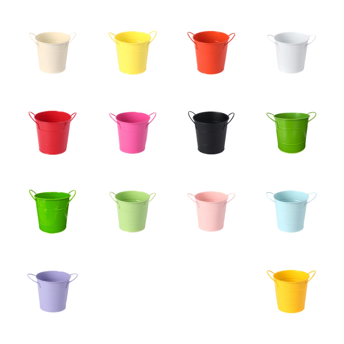 Bucket-shaped Double-handle Iron Pen Holder 2