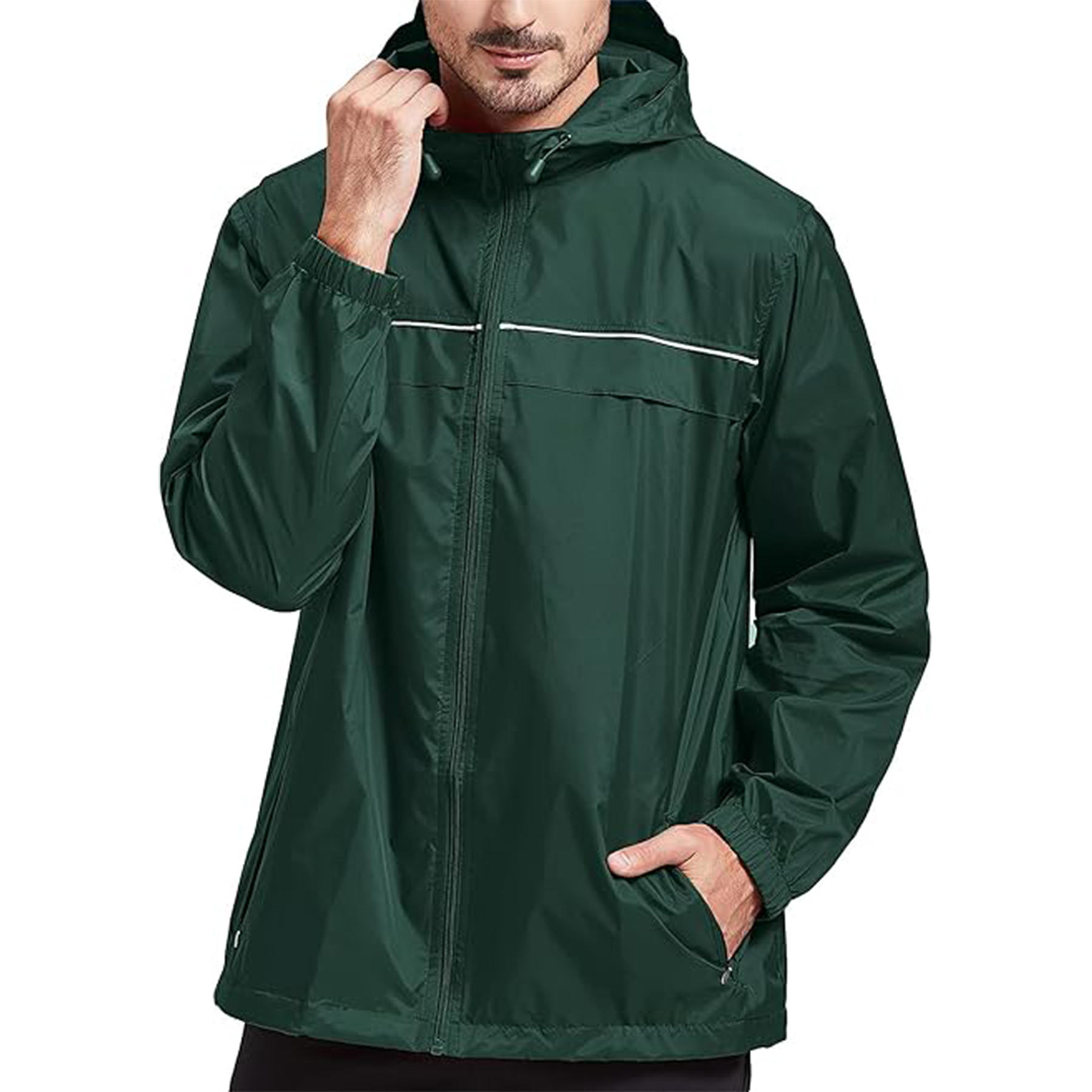 Men Lightweight Hooded Rain Jacket 3