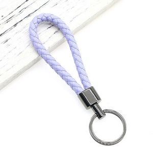 Stylish Weaved PU Leather Keychain with Metal Buckle 9