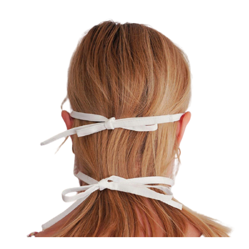 2-Ply Tie-Back Reusable Pleated Polyester Face Mask 2