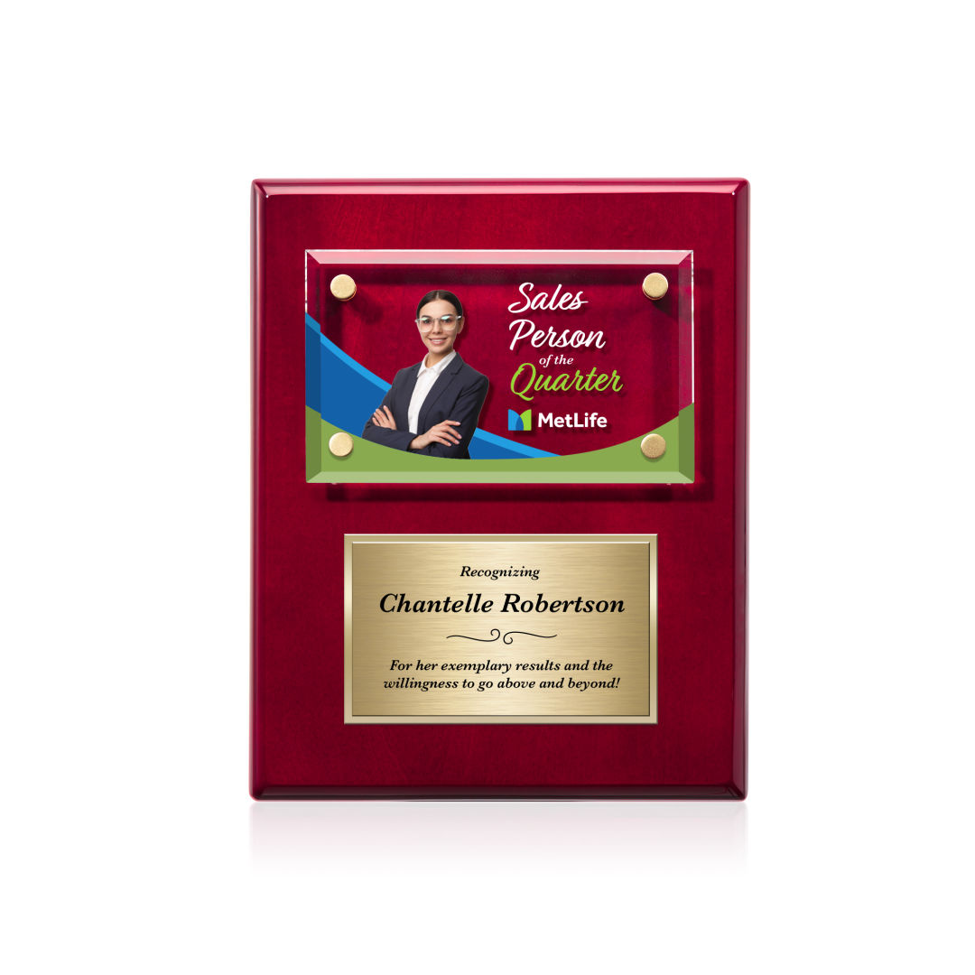 Gossamer VividPrint™ Plaque - Rosewood/Gold 6