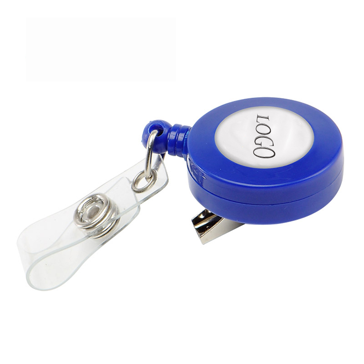 Retractable Round Badge Reel with Rotating Alligator Clip Backing 3