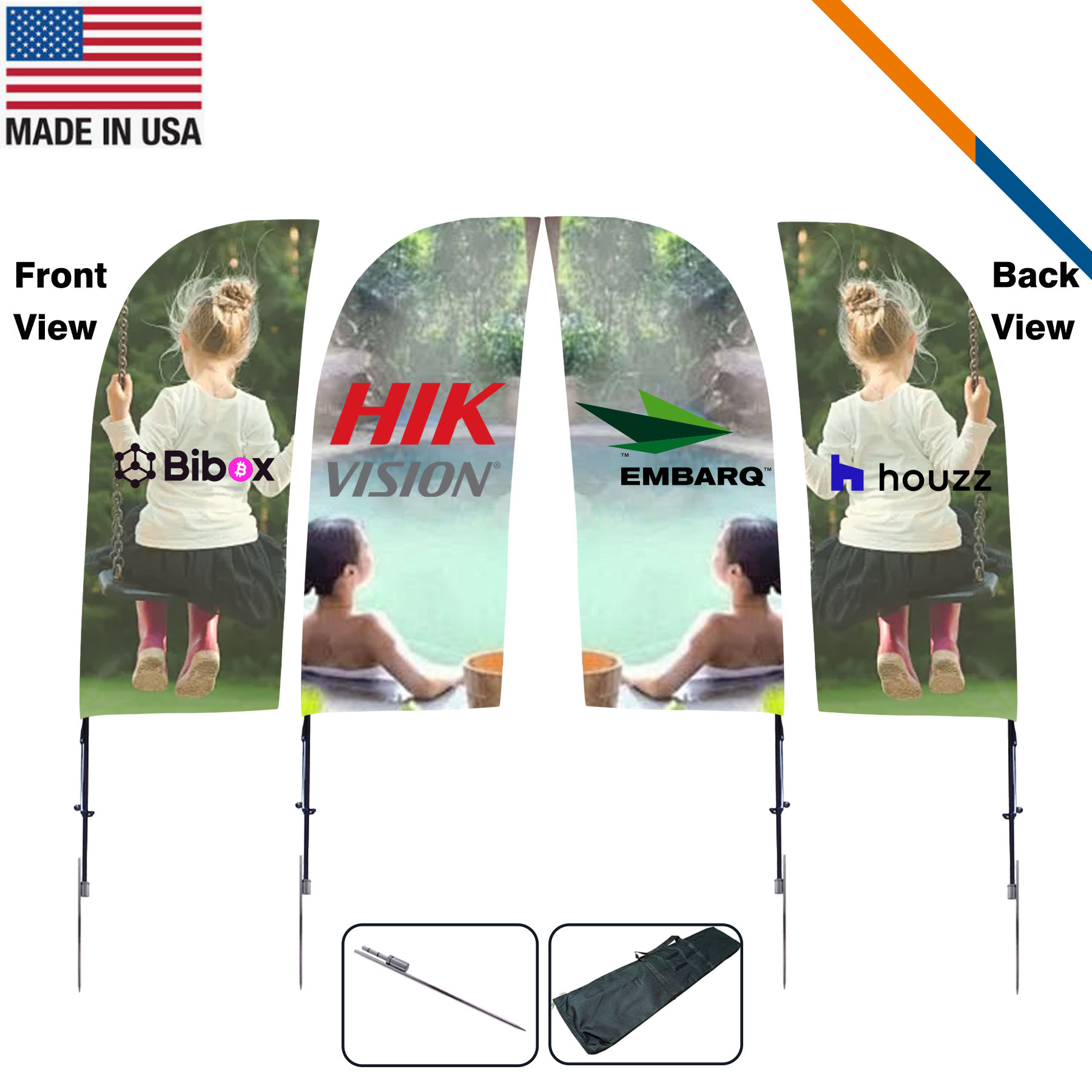 7' Plidor Double-Sided Straight Flag 7