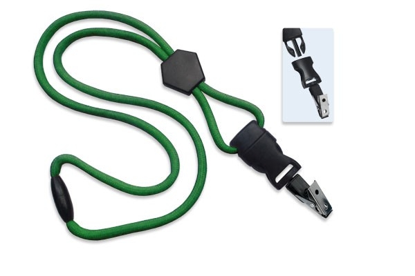 1/4" Polyester Lanyard with Diamond Slider and Quick Release (Plastic J-Hook) 3
