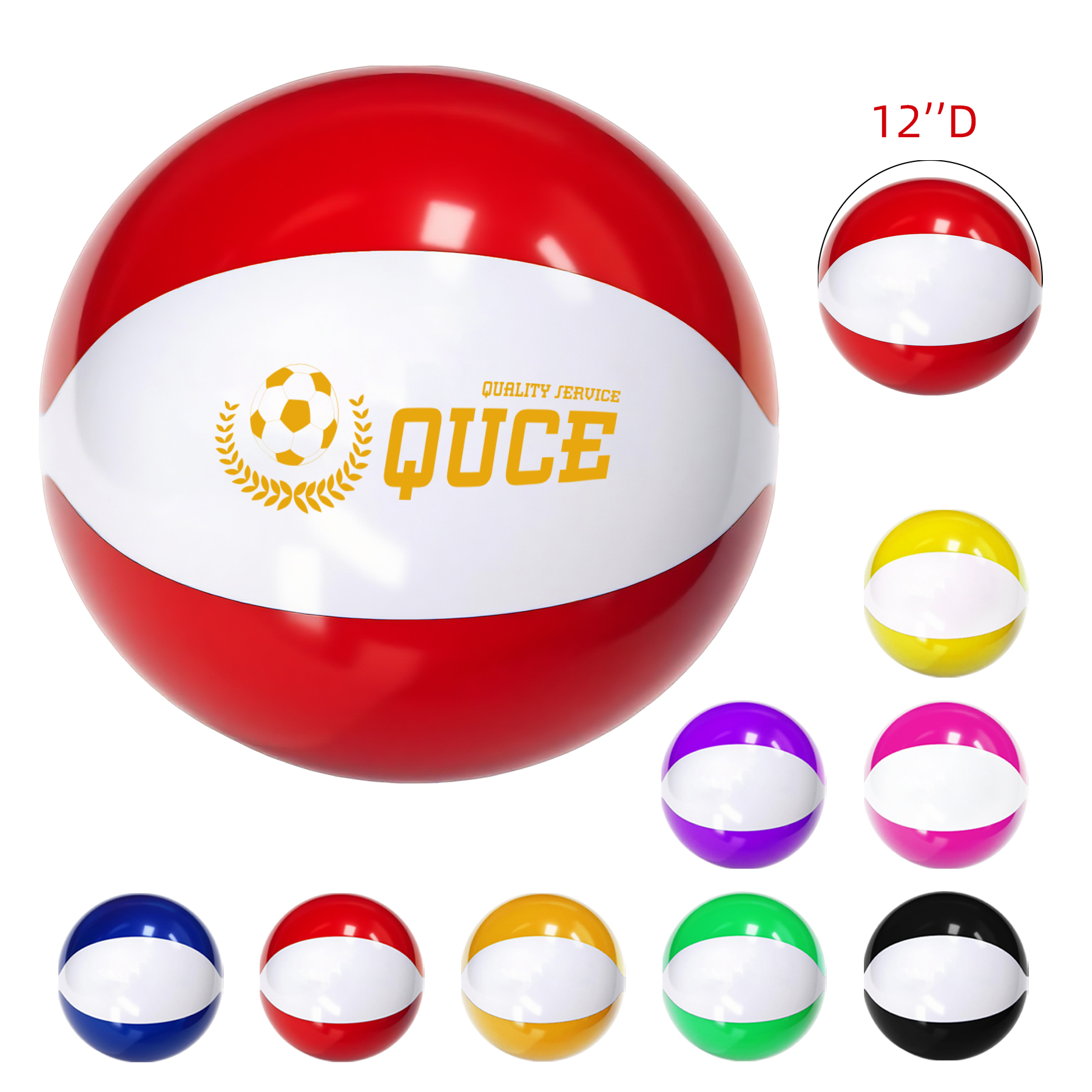 12'' Inflatable Two-Color Beach Ball 1