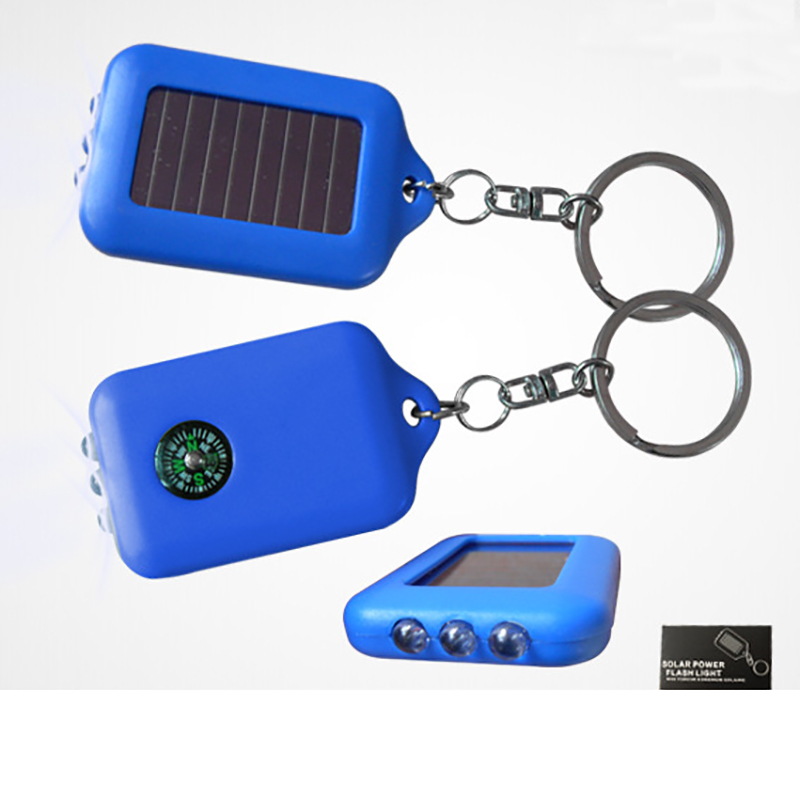 LED Keychain Solar Flashlight w/Compass 4