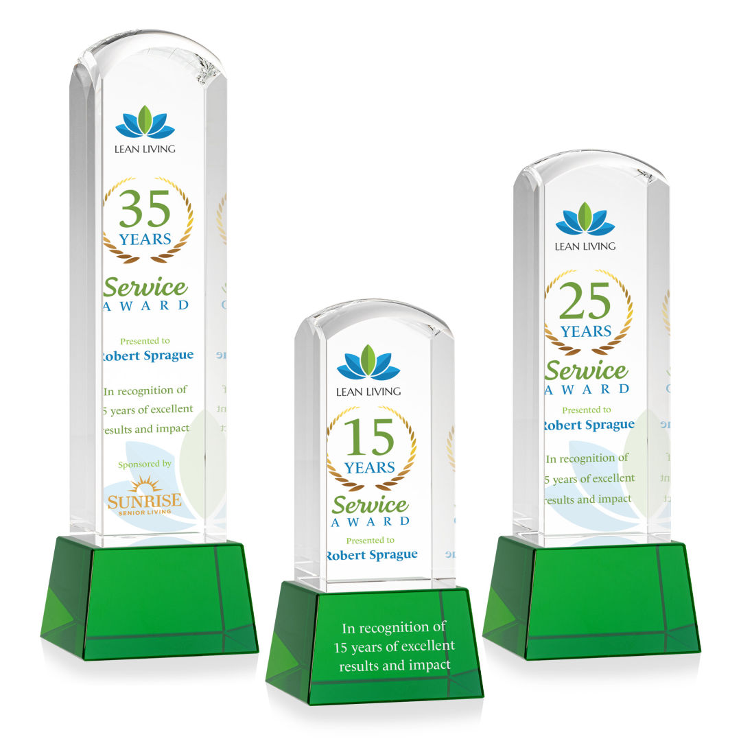 Silkwood VividPrint™ Award on Base - Green 2