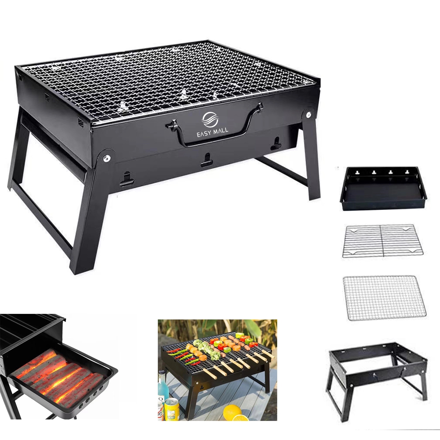 Folding Portable Charcoal Barbecue Grill 2
