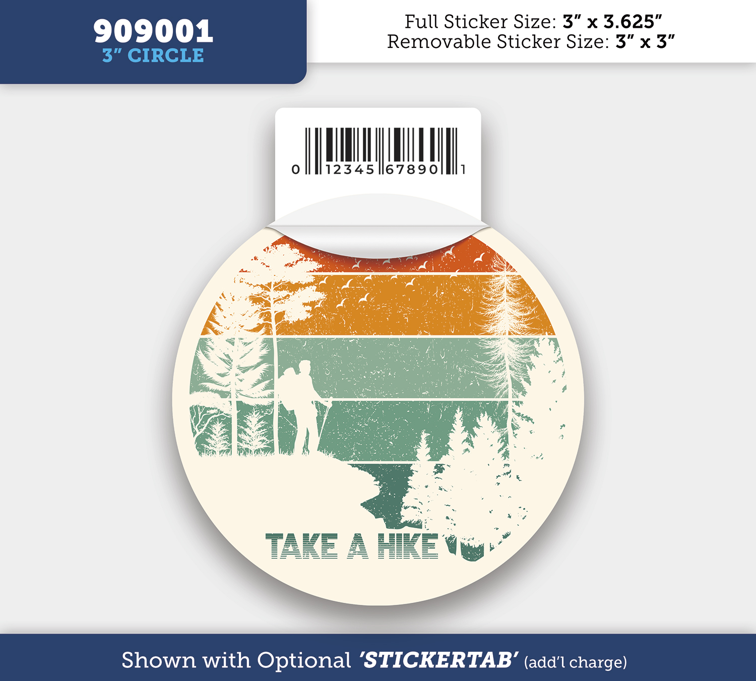 Circle - Permanent Outdoor Sticker - 3" Diameter 6