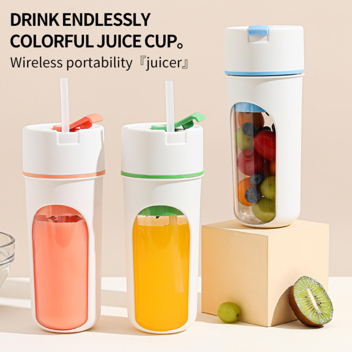 16oz Portable USB Rechargeable Blender w/ Straw 7