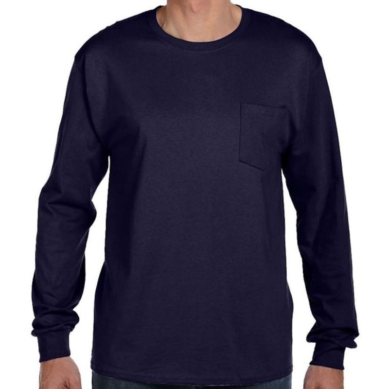 Hanes 6.1 Oz. Tagless® ComfortSoft® Long-Sleeve Pocket T 2