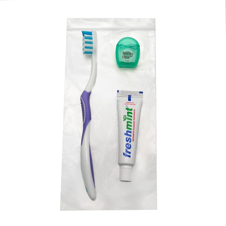 Classic Dental Kits - 4 Pieces 9' Floss Zip Bag 2