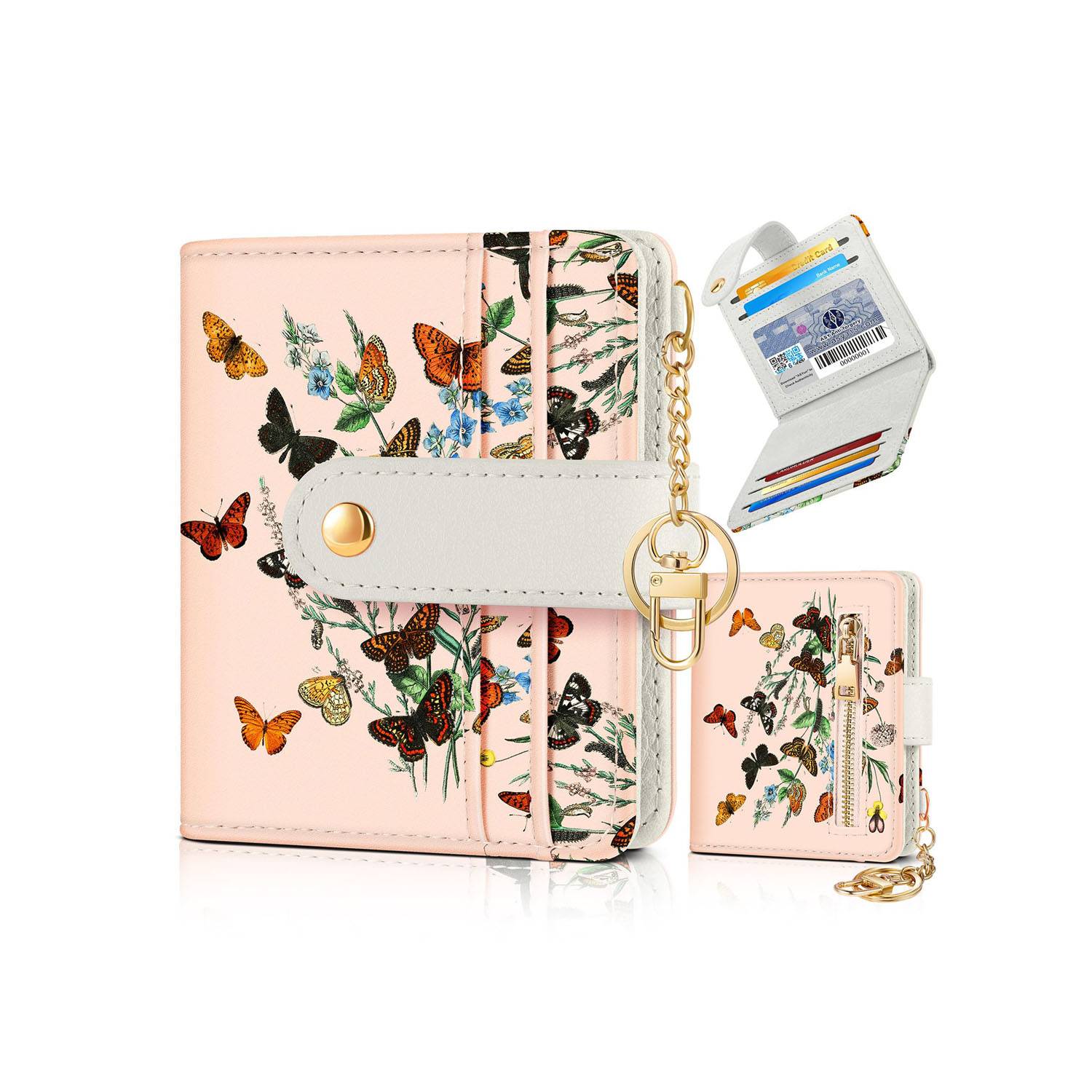 Women Portable Durable Thin Cute RFID Leather Wallet 6