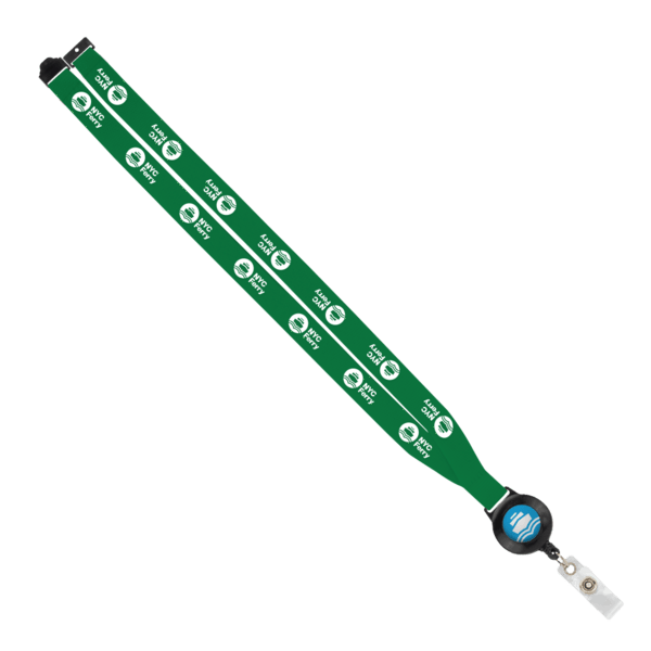 IMPORT 3/4" Polyester Lanyard with Retractable Badge Reel and IPH7 back of neck convenience release. 195