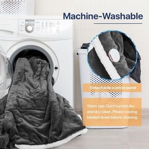 Heated Electric Sherpa Fleece Hoodie Blanket 3