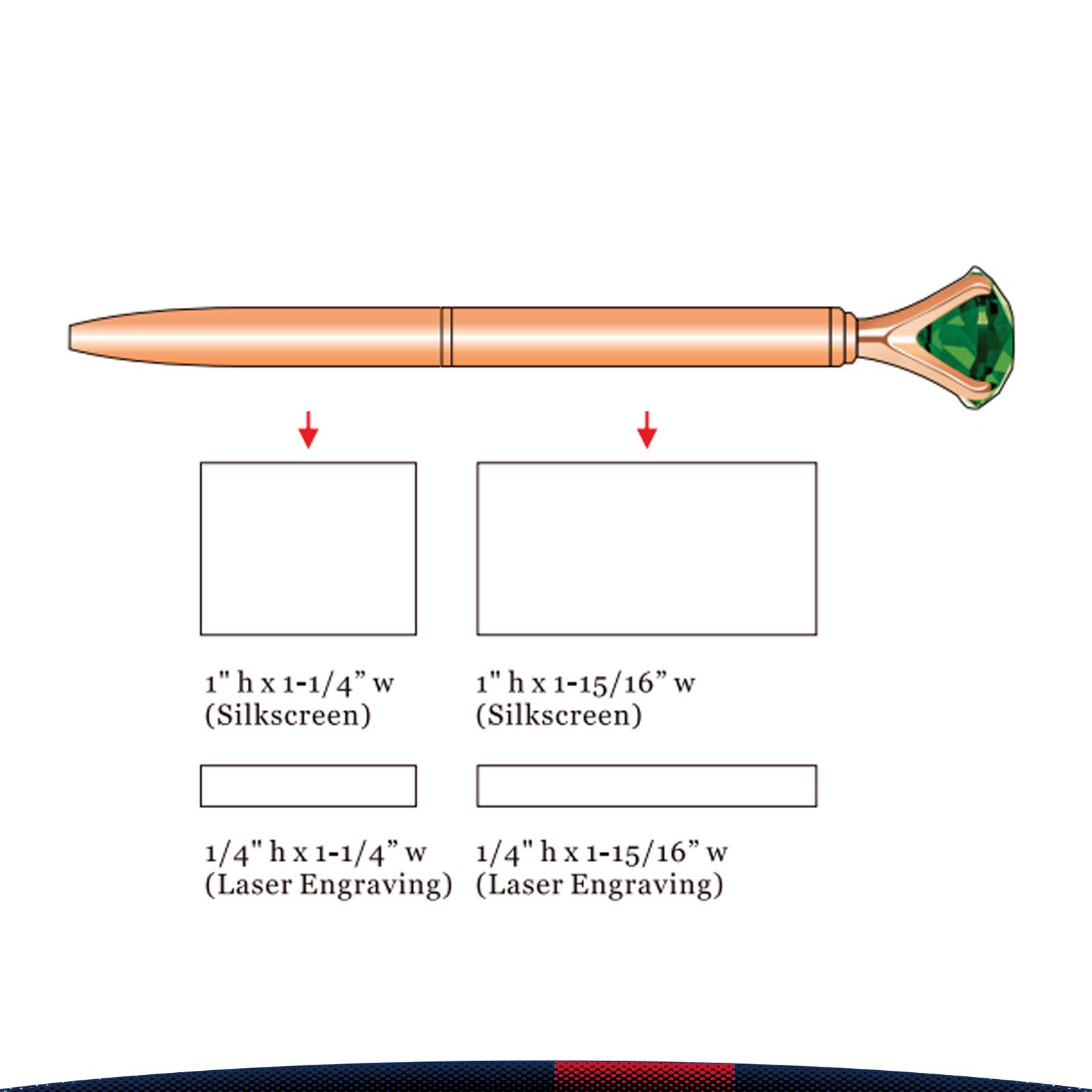 Emerald Crystal Metal Pen 8