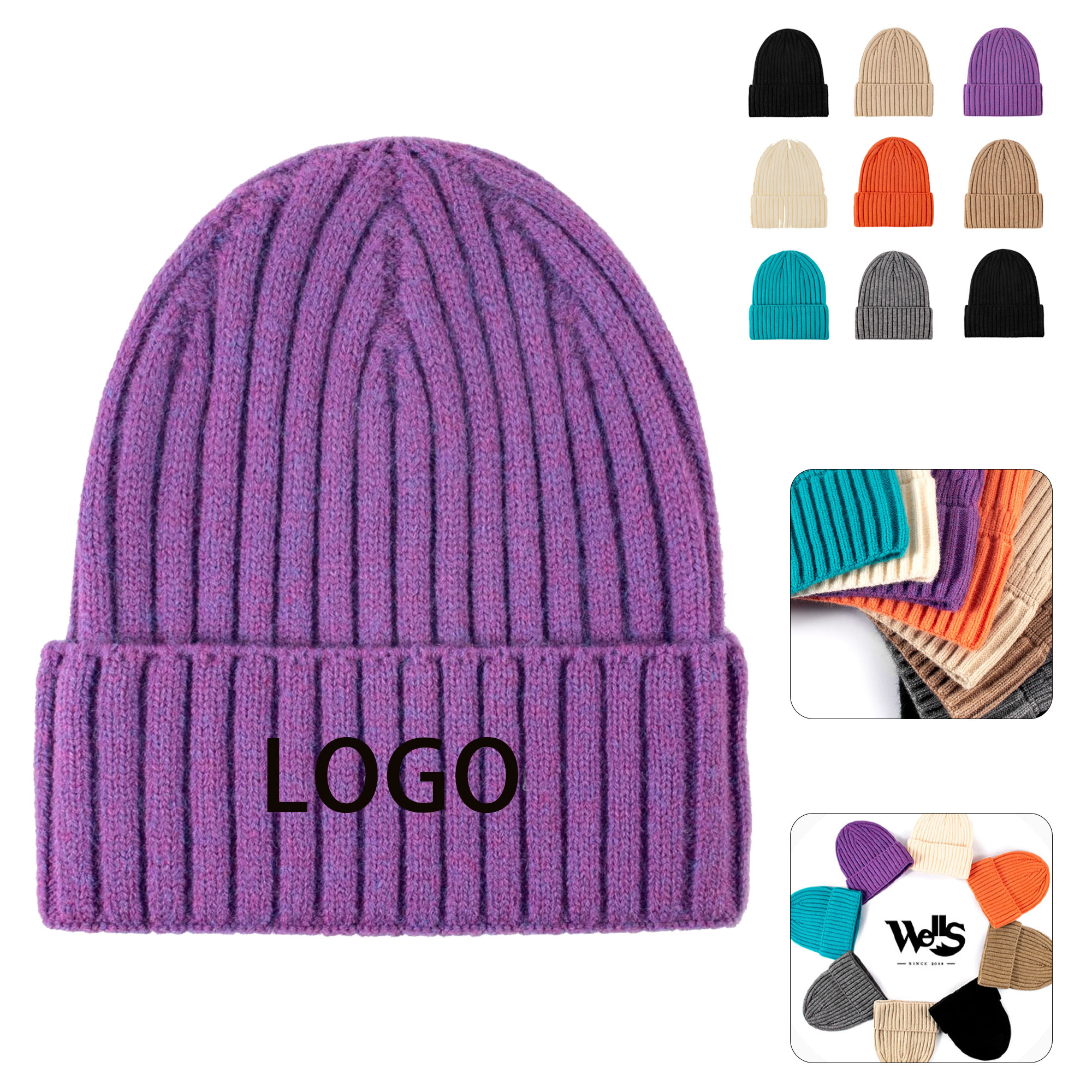 Neutral Knit Beanie Hat 2