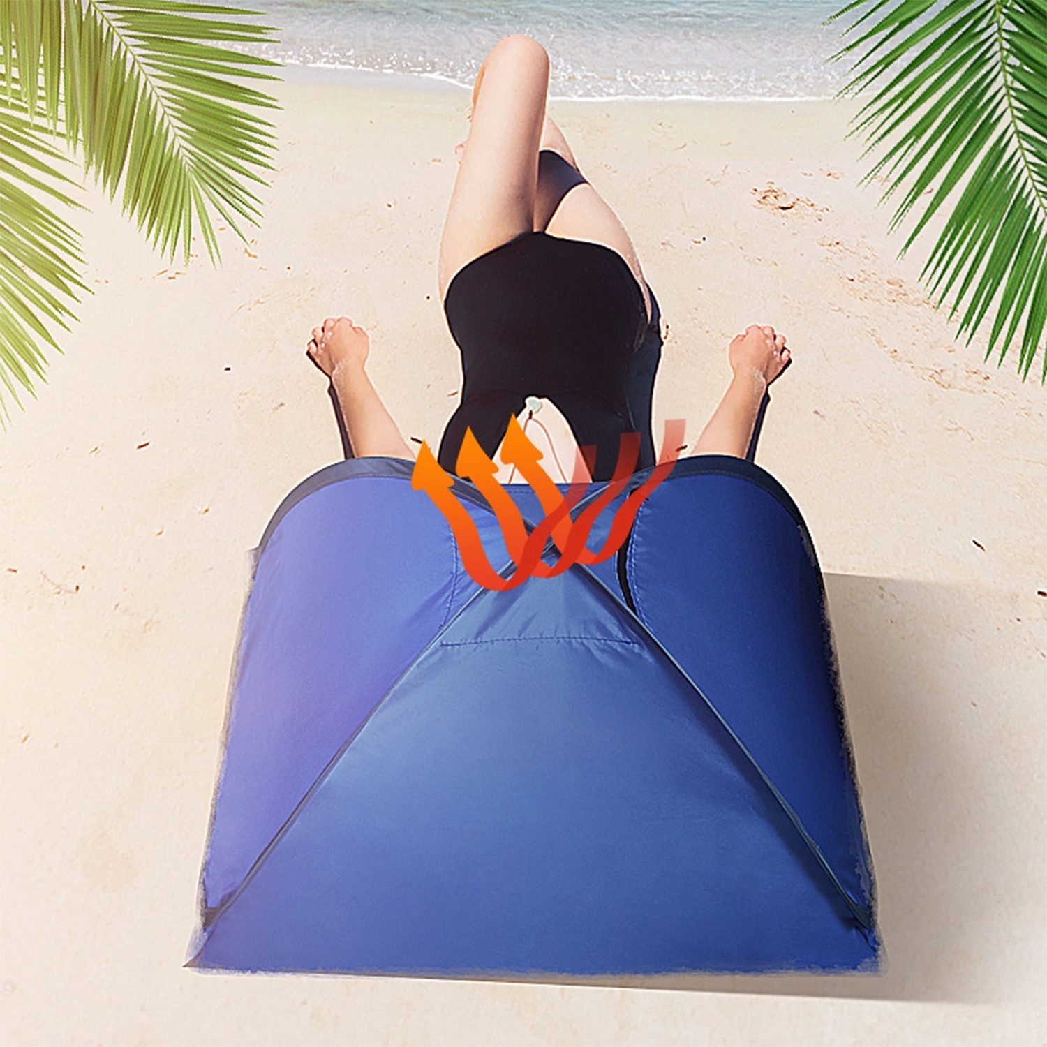 Outdoor Automatic Beach Sunshade Headrest Tent 2