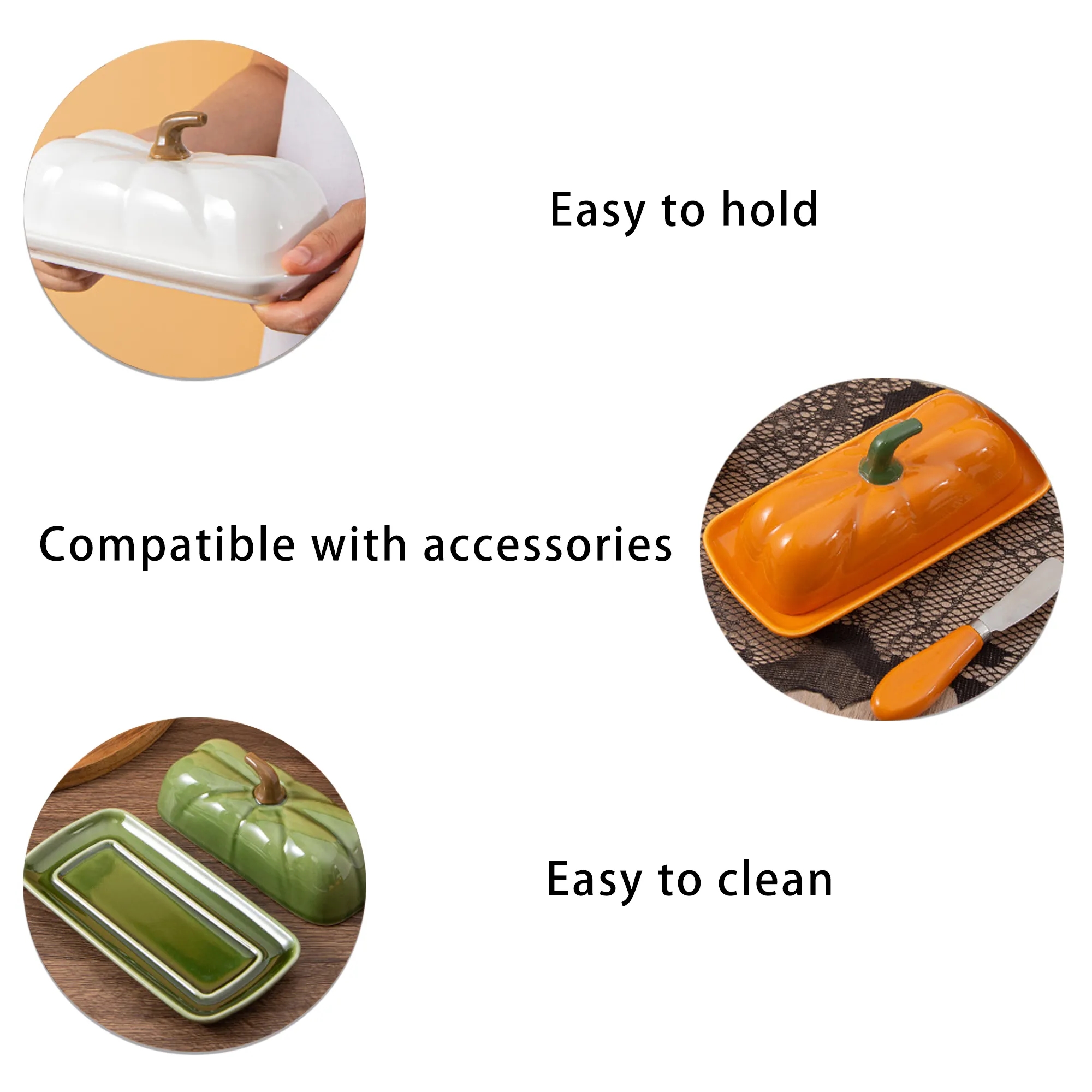 Halloween Creative Pumpkin Butter Dish 7