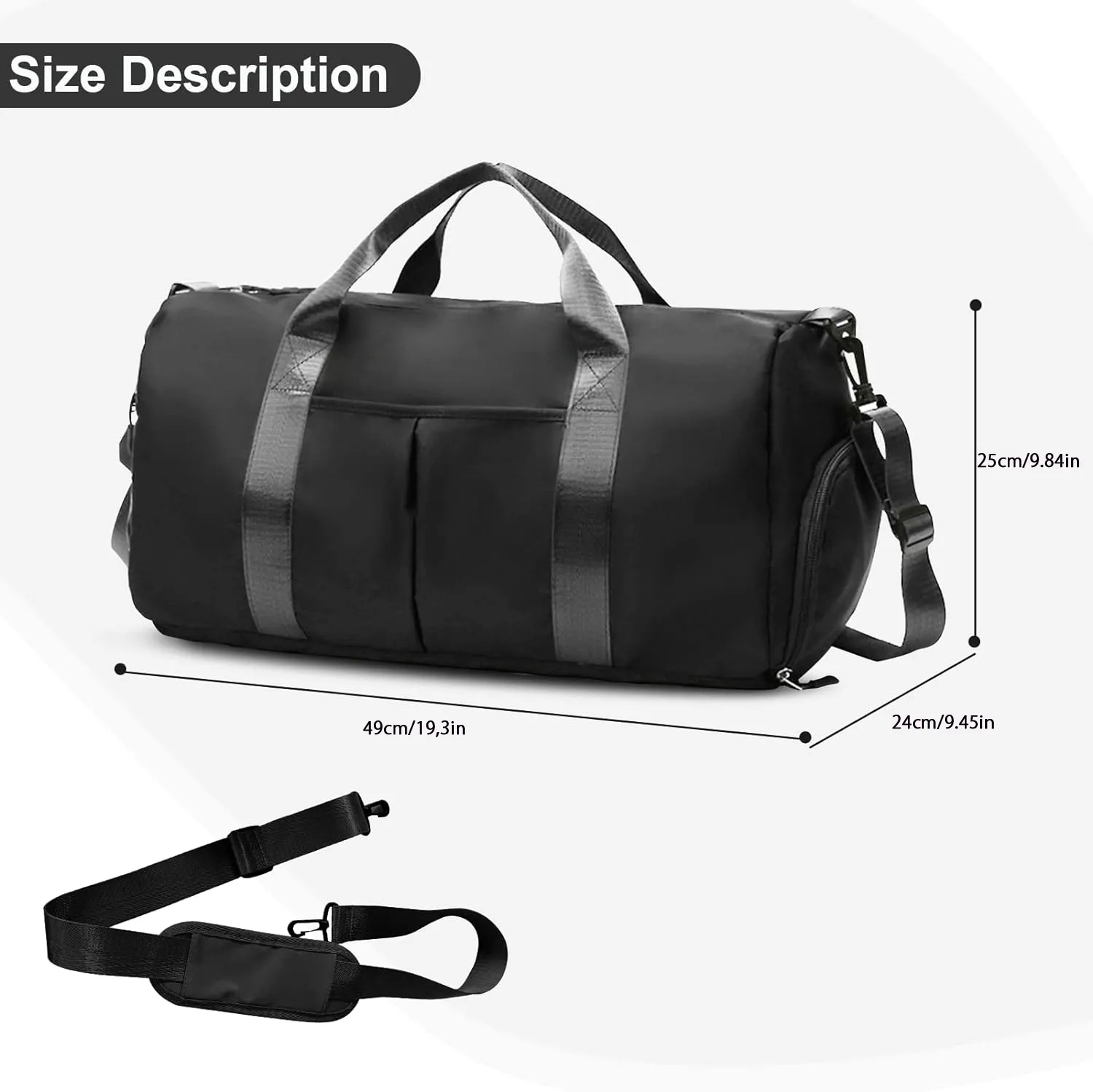 Sports Gym Bag with Wet Pocket & Shoes Compartment 4