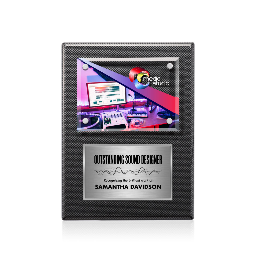 Gossamer VividPrint™ Plaque -  Carbon Fibre/Silver 2