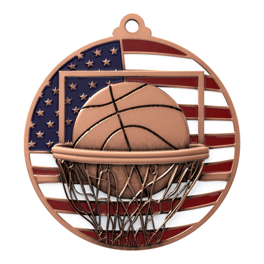 Basketball Patriotic Medallion (2-3/4") 7