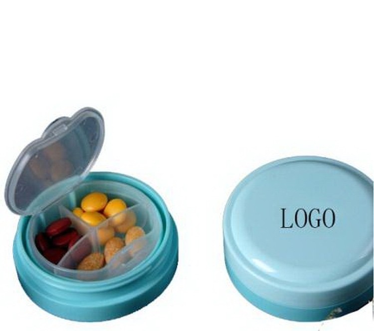 Blue Three Grids Empty Pill Case 2