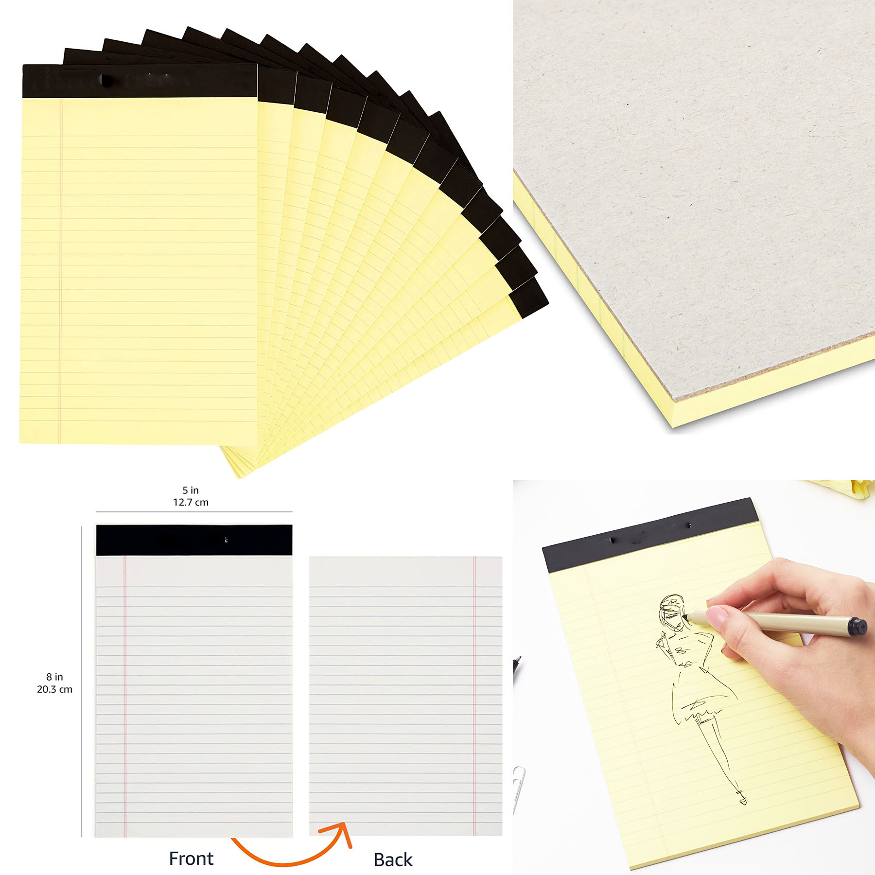 Narrow Ruled 5 x 8-Inch Lined Writing Note Pads