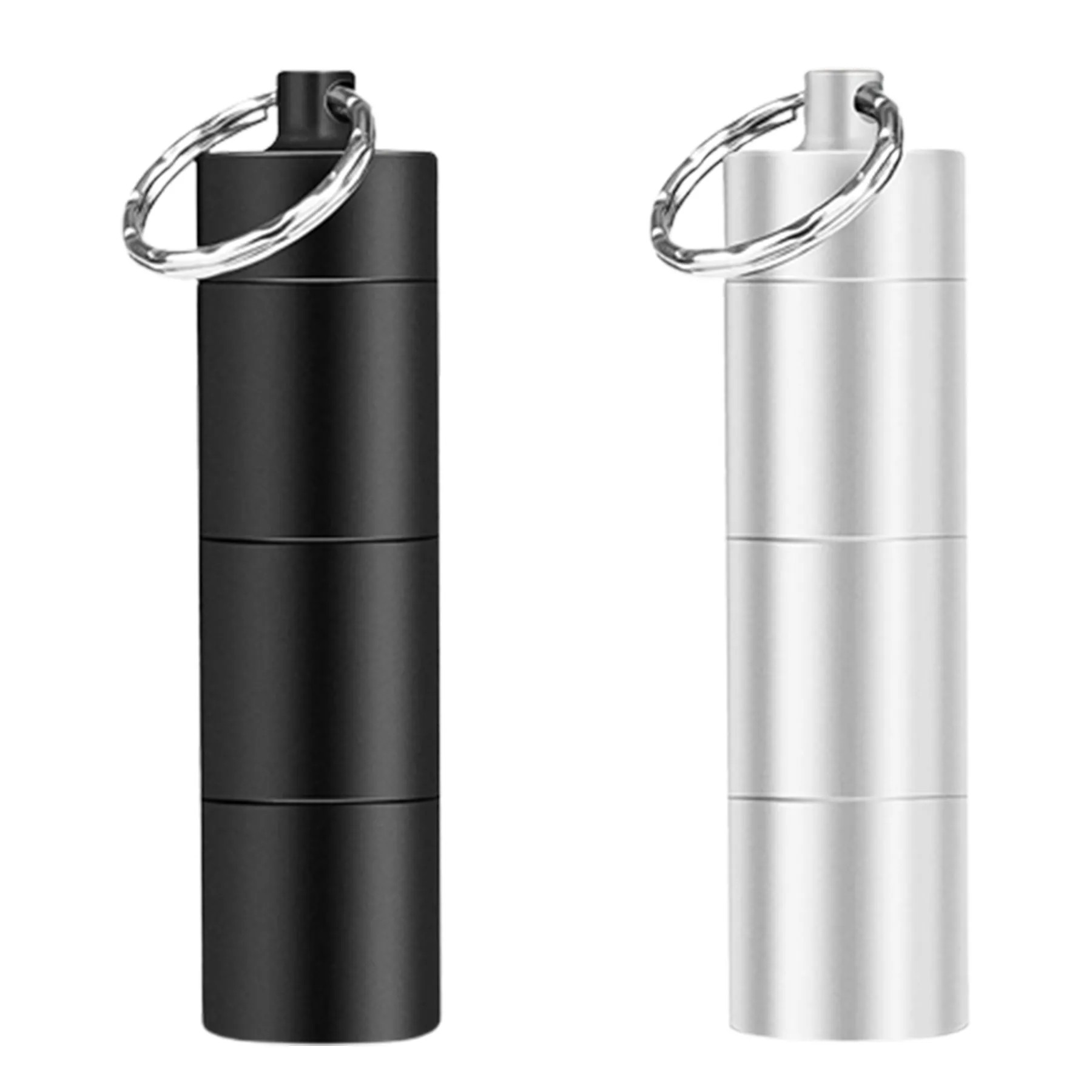 Aluminum Alloy Small Medicine Bottle W/Keyring 2