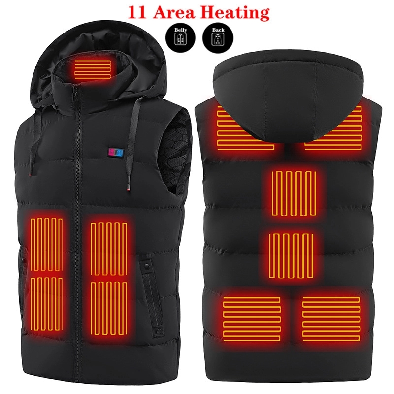 Hooded Heated Vest for Men Women,USB Charging Heating Cloth 3