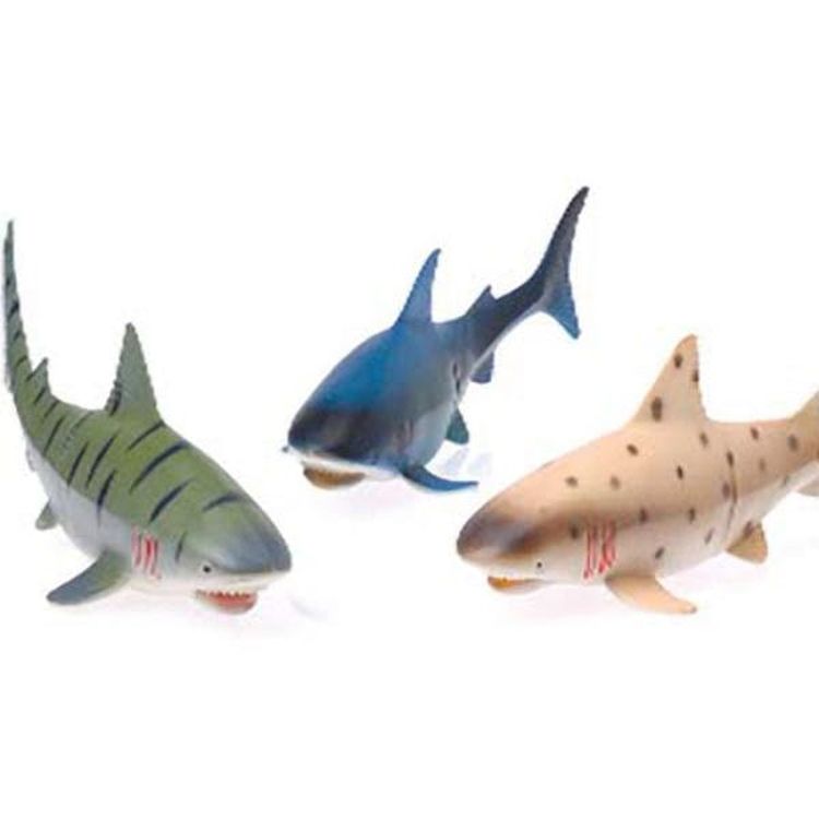 Plastic Toy Sharks - Assorted 8" 2