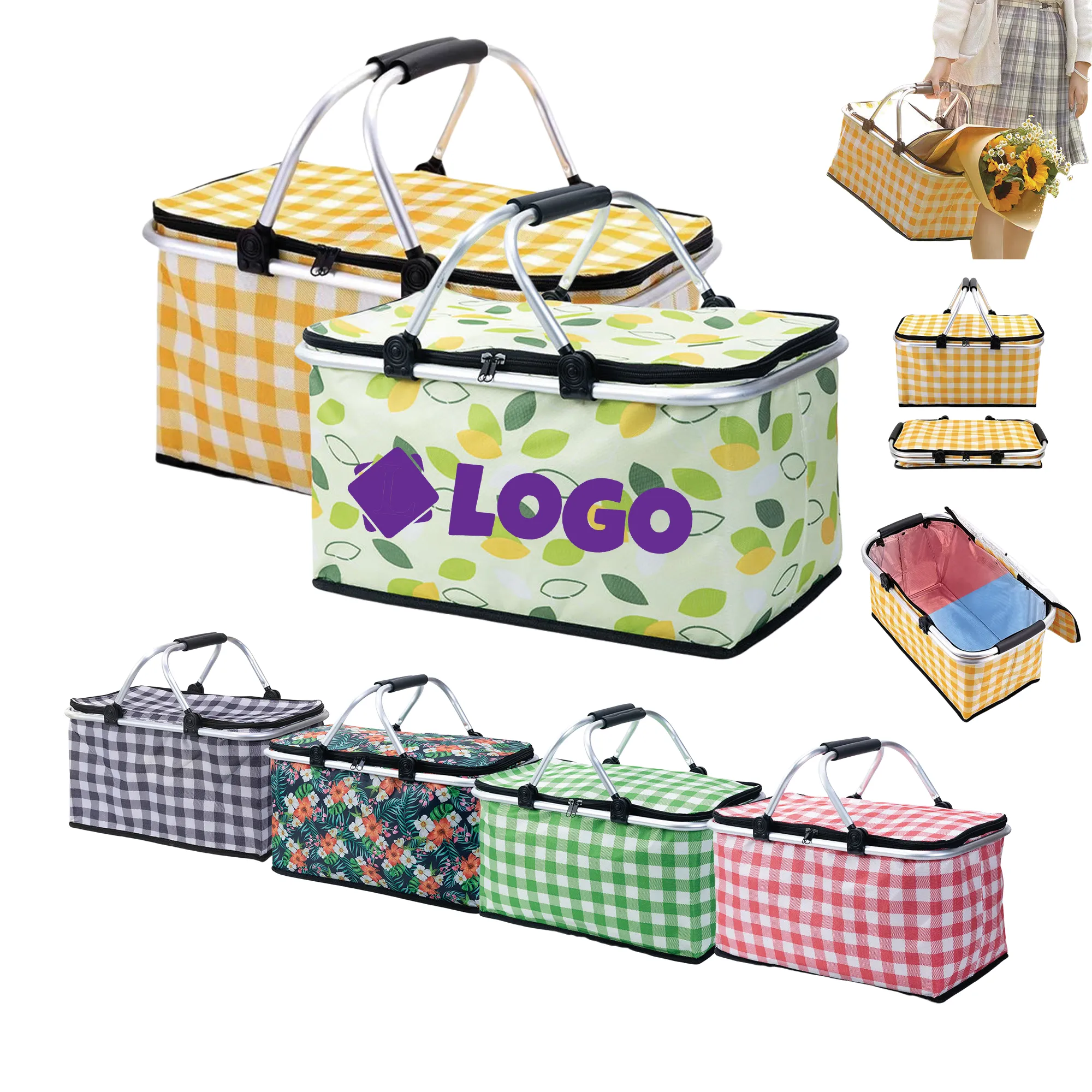 Foldable Insulated Cooler Bag Picnic Basket 5