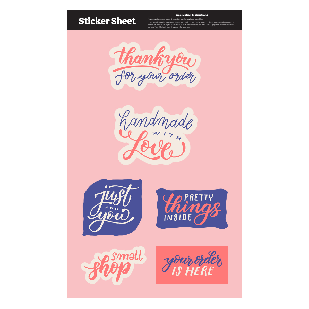 Sticket Sheet 11.5" x 7" Custom Shapes 1