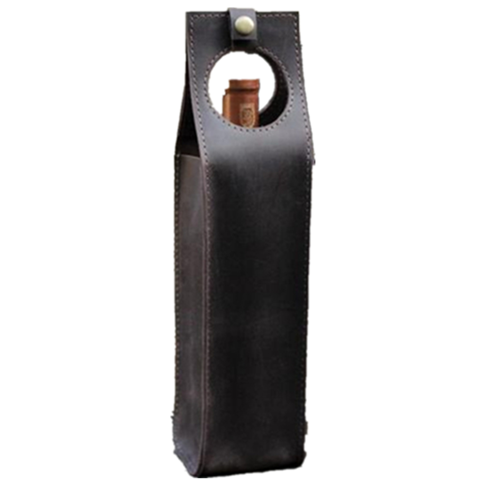 Rectangle Leather Wine Holder With Handle 6