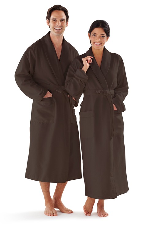 Microfiber Shawl Collar Bathrobe w/ french terry lining 7