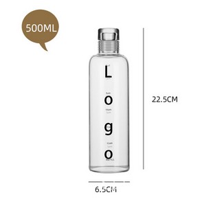 Eco Friendly 17Oz Glass Water Bottle With Timeline 4