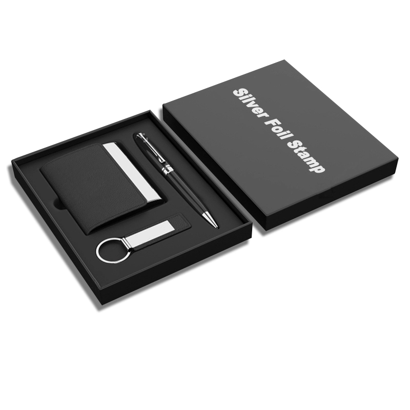 Card Holder with Metal Pen and Key Tag Gift Set 2