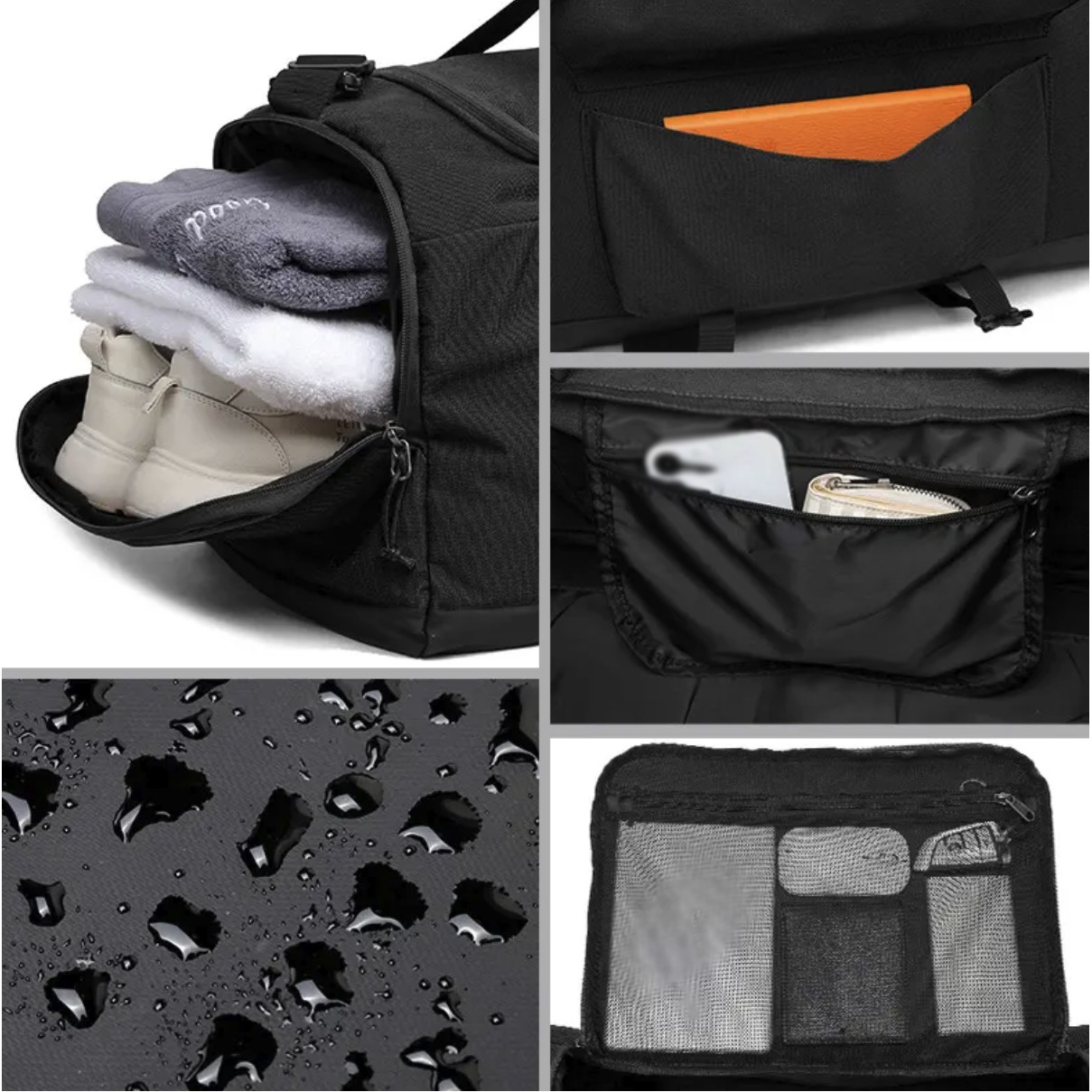 Canvas Duffel Bag with Wet Pocket Shoes Compartment 3
