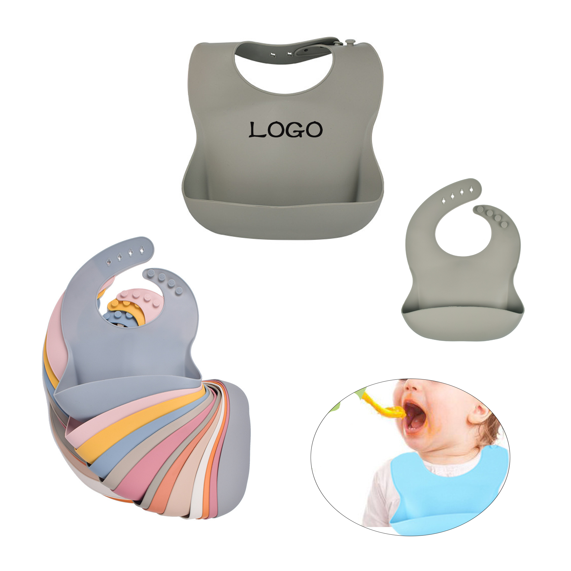 Children's Silicone One-piece Bib 2
