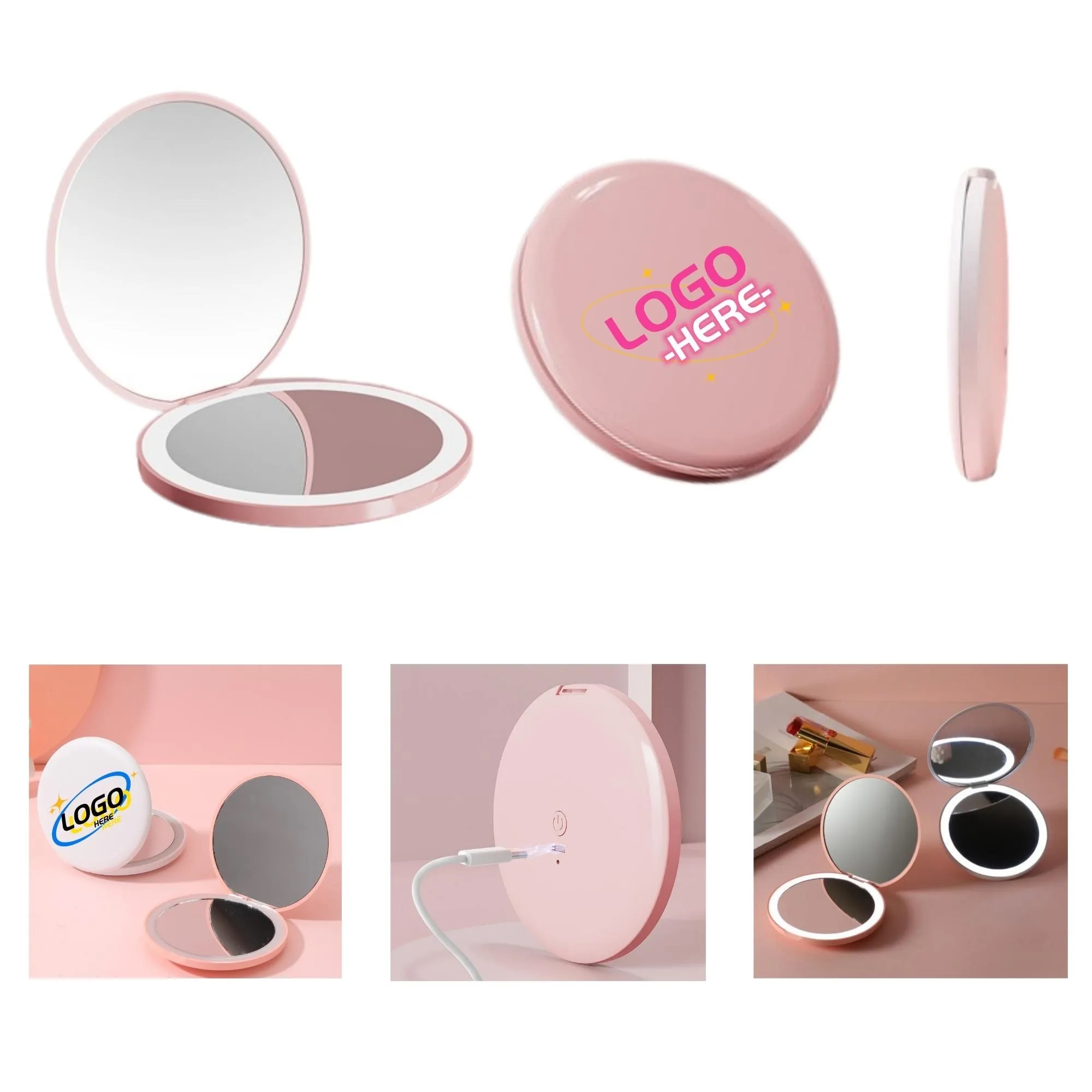 LED Foldable Makeup Mirror Full Color Travel Outdoor 2