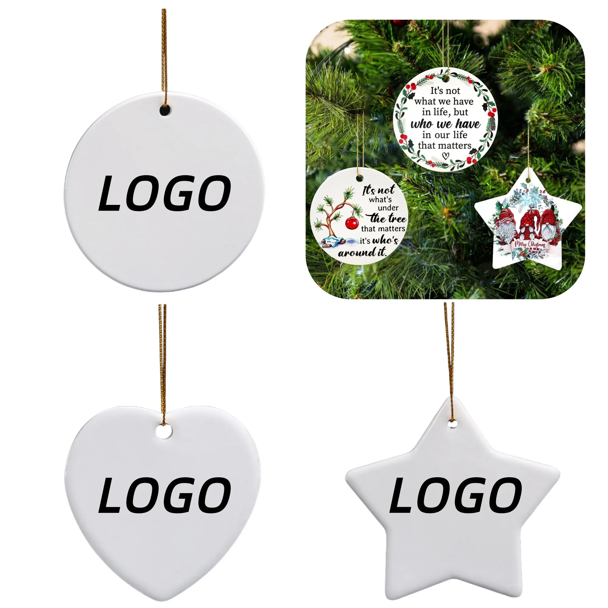 Christmas Decorative Ceramic Pendants 2