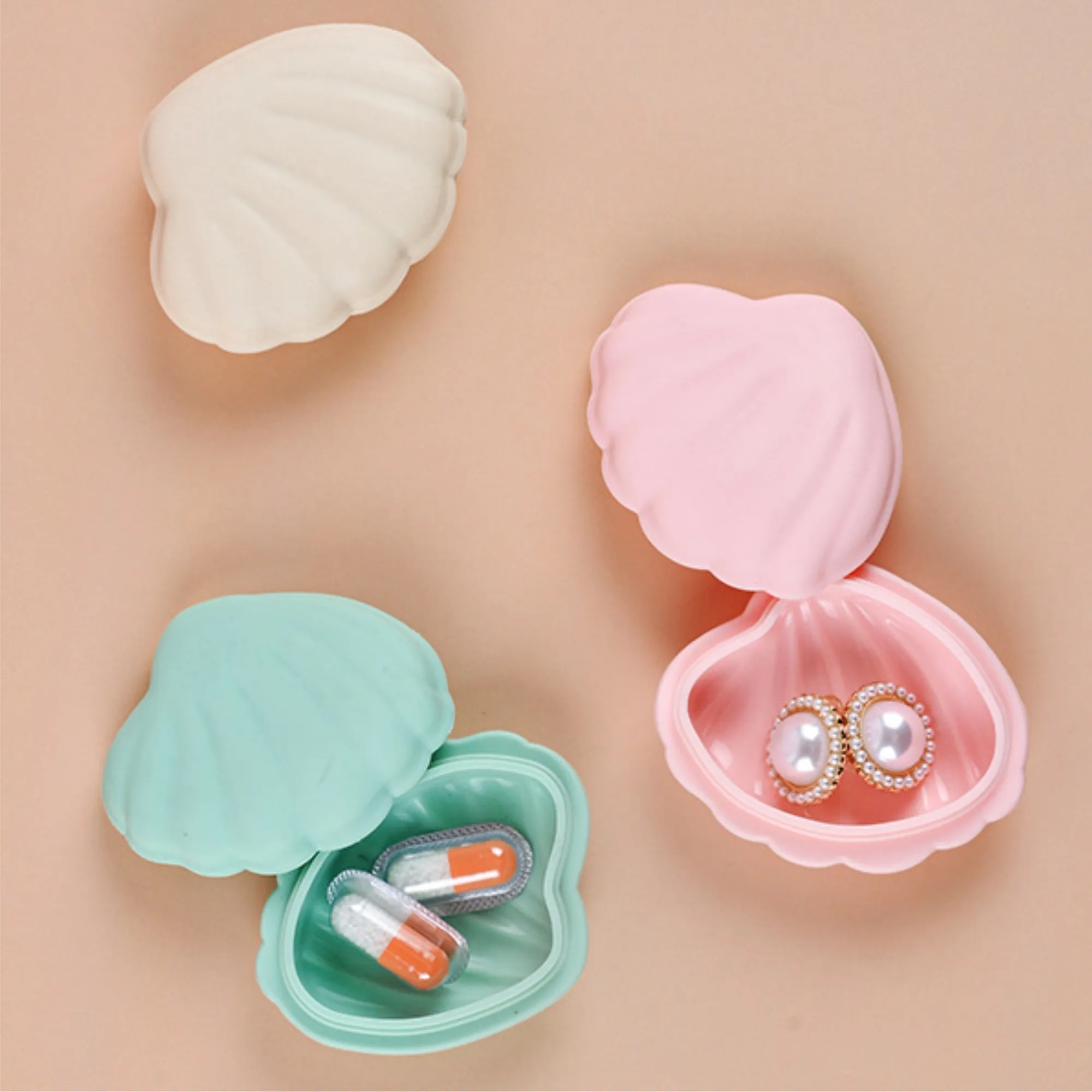 Shell Shaped Silicone Jewelry Box Earring Storage Case 3