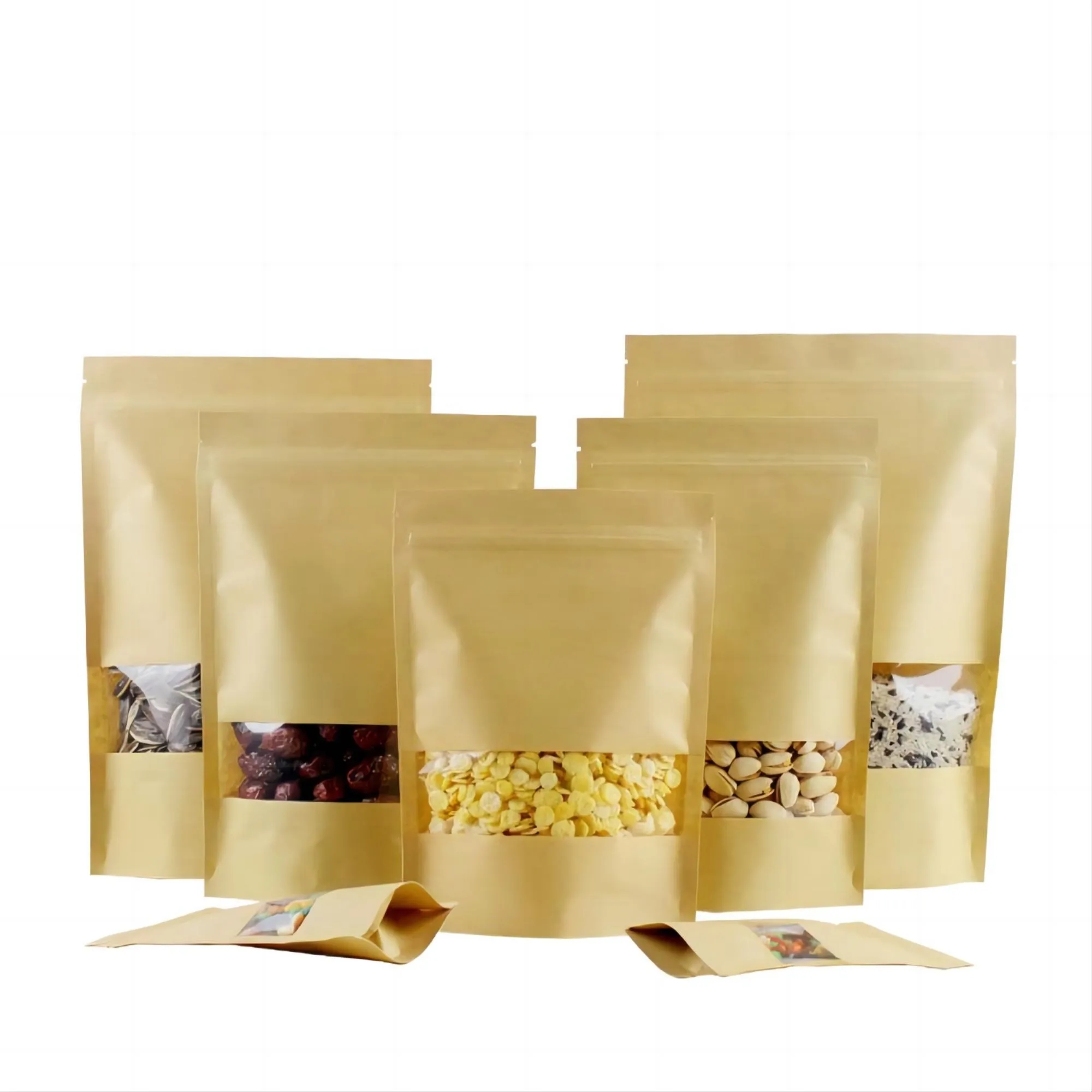 Kraft Paper Self Standing And Sealing Bag 2