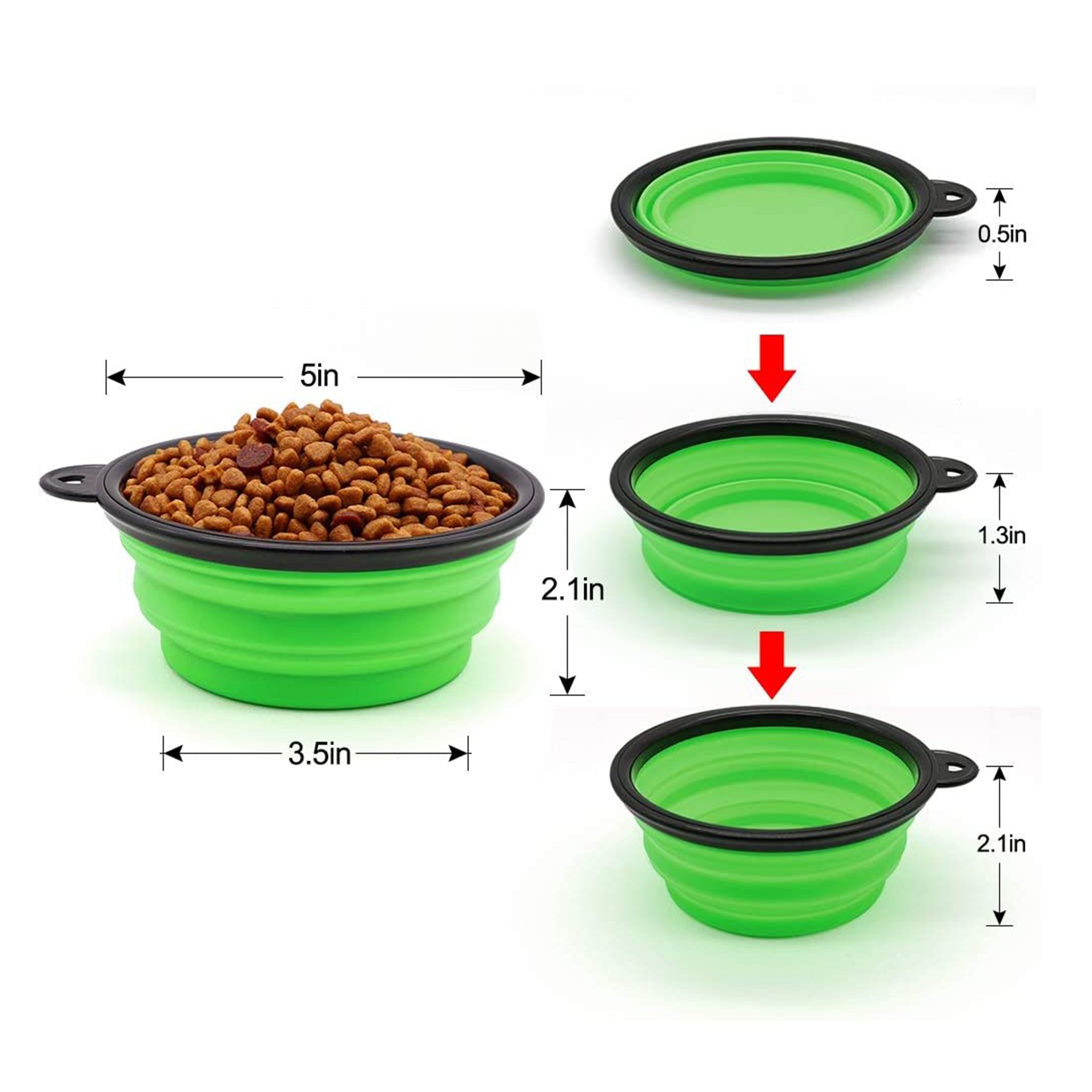 Easy Carry TPE Dog Bowl Foldable Travel Pet Drinking 6
