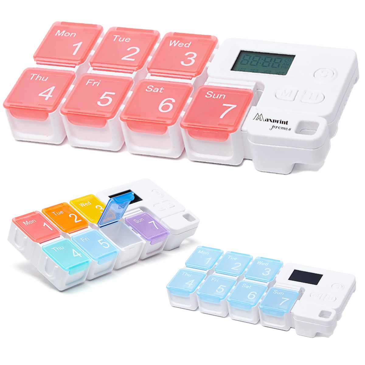 Colorful Pill Box with Alarm Timer(No battery) 2