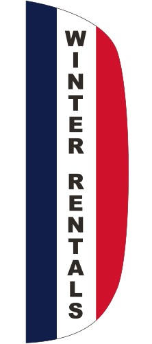"WINTER RENTALS" 3' x 10' Message Flutter Flag 2