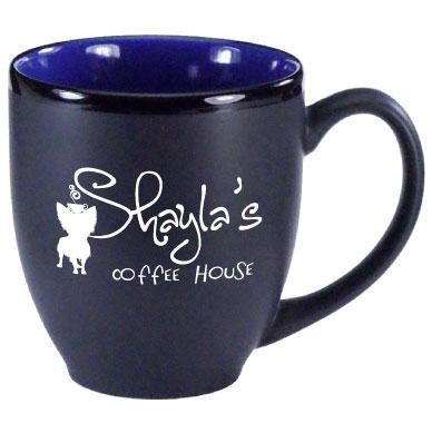 16 oz Country Blue In / Matte Black Out Hilo Bistro Mug