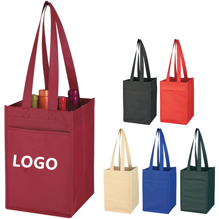 Non-Woven 4 Bottle Wine Tote 1